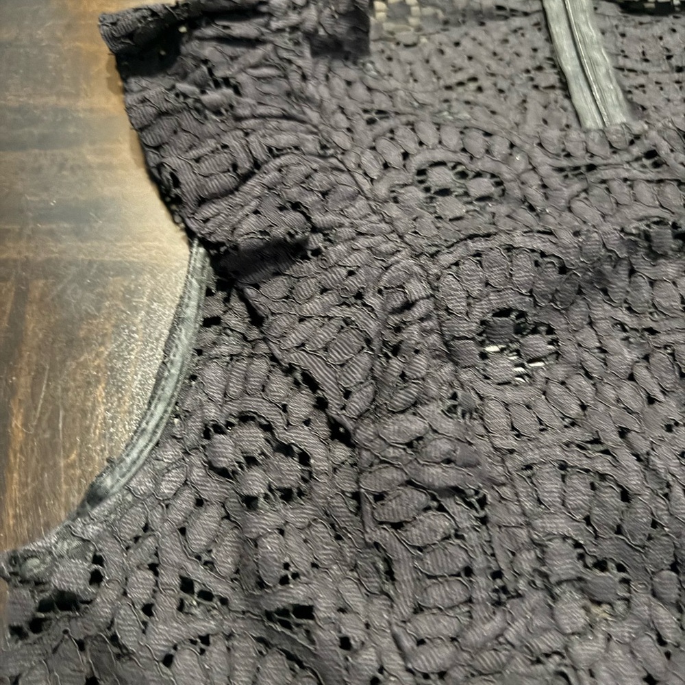 Zara Black Lace Sleeveless Top Size L - Picture 2 of 12